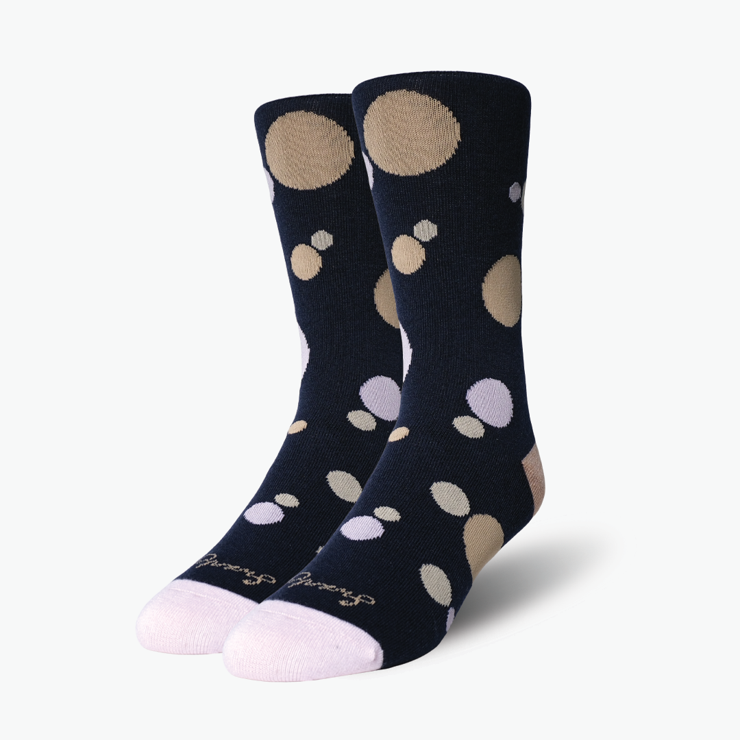 Navy Blush Polka Dot
