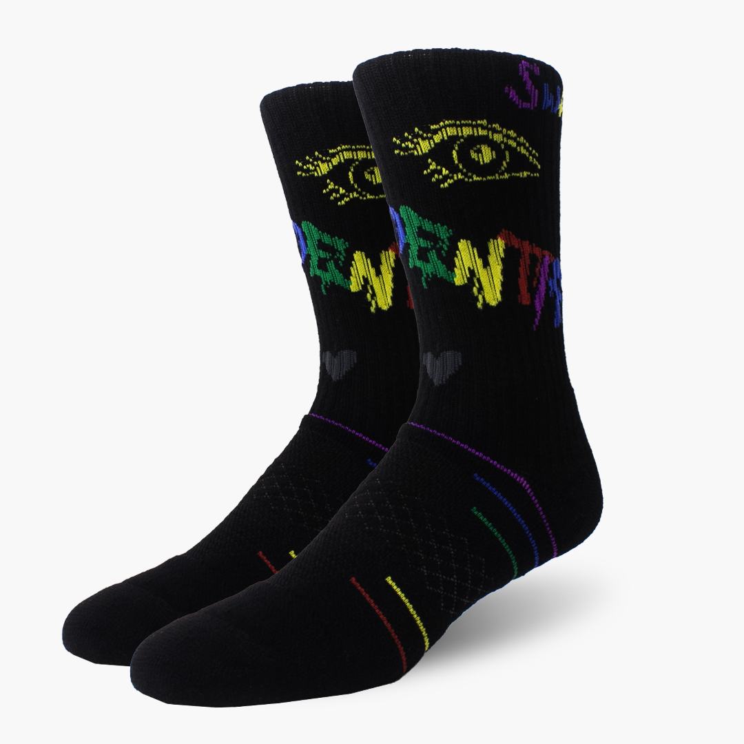 Black I Identify Sports Socks
