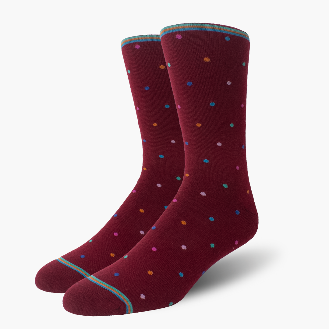 Maroon Cosmic Polka Dots