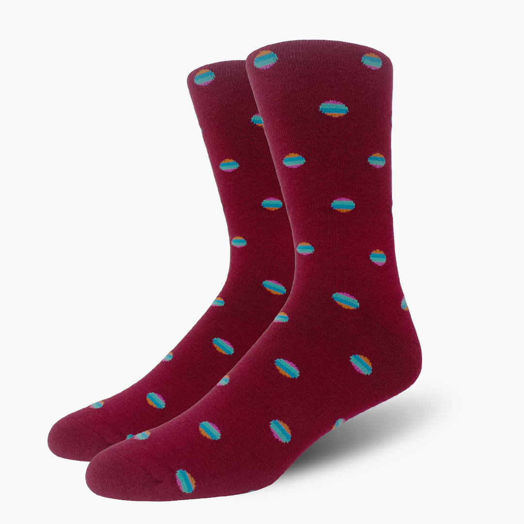 Maroon Retro Polka Dots