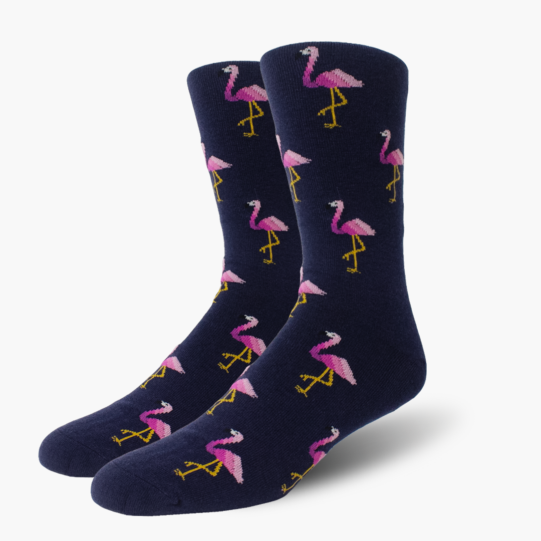 Navy Tropical Flamingos