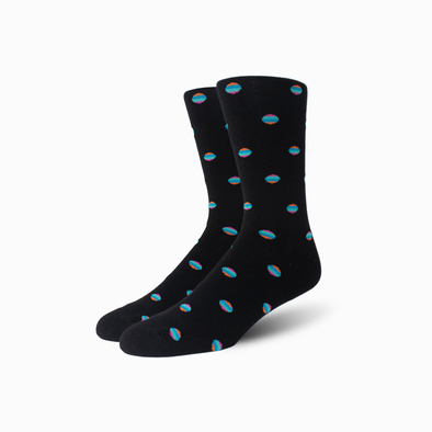 Black Retro Polka Dot Merino Wool Swanky Socks