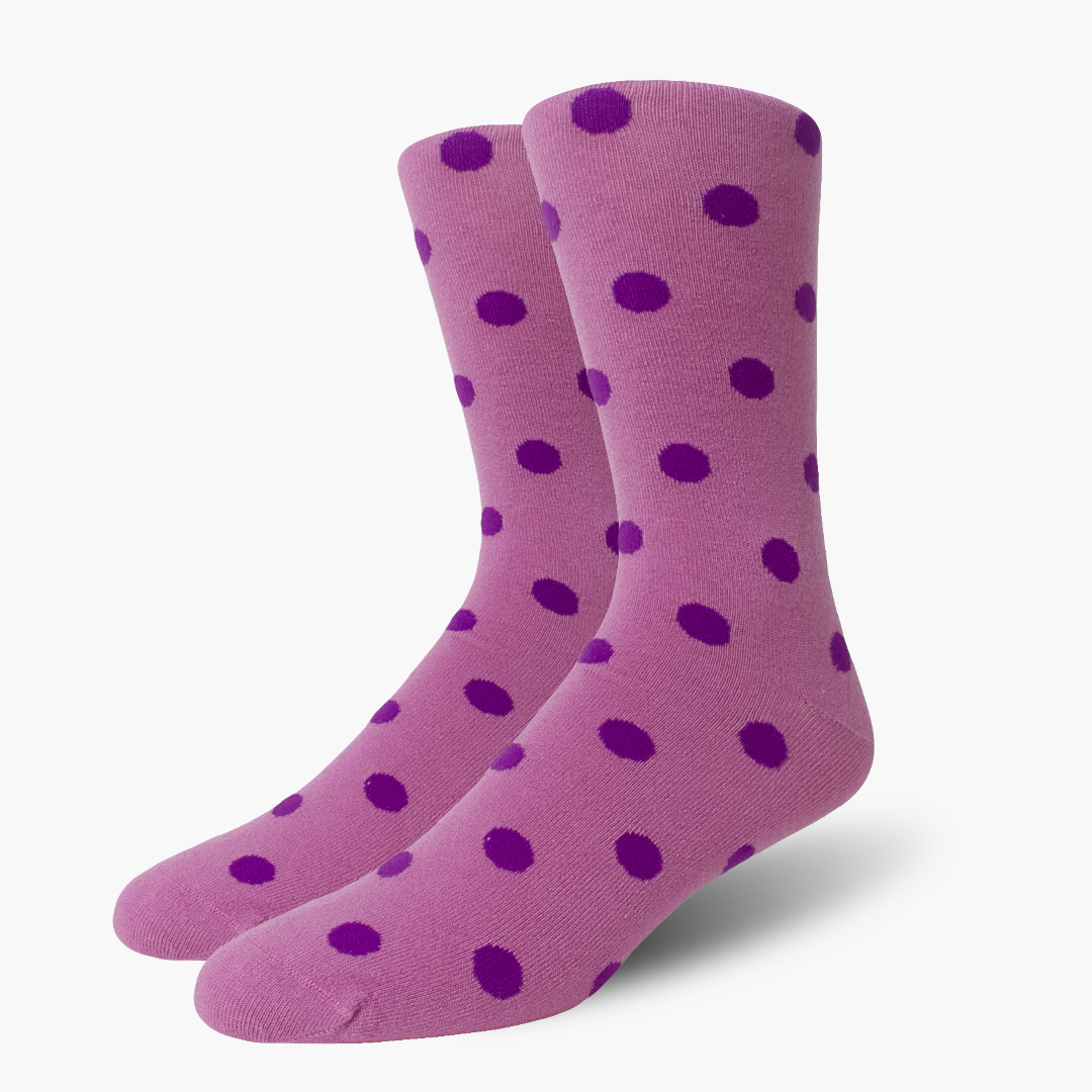 Pink Medium Purple Polka Dots