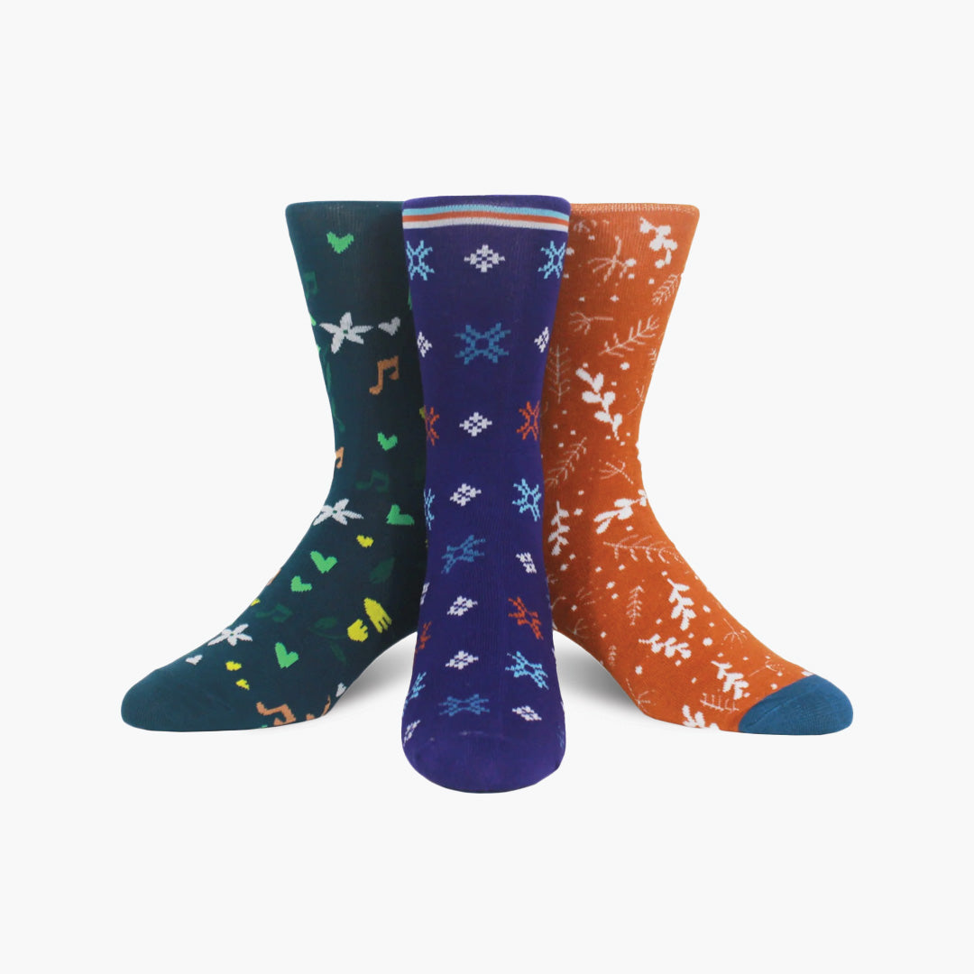 Colourful Bamboo Crew Length Swanky Socks 3 Pack