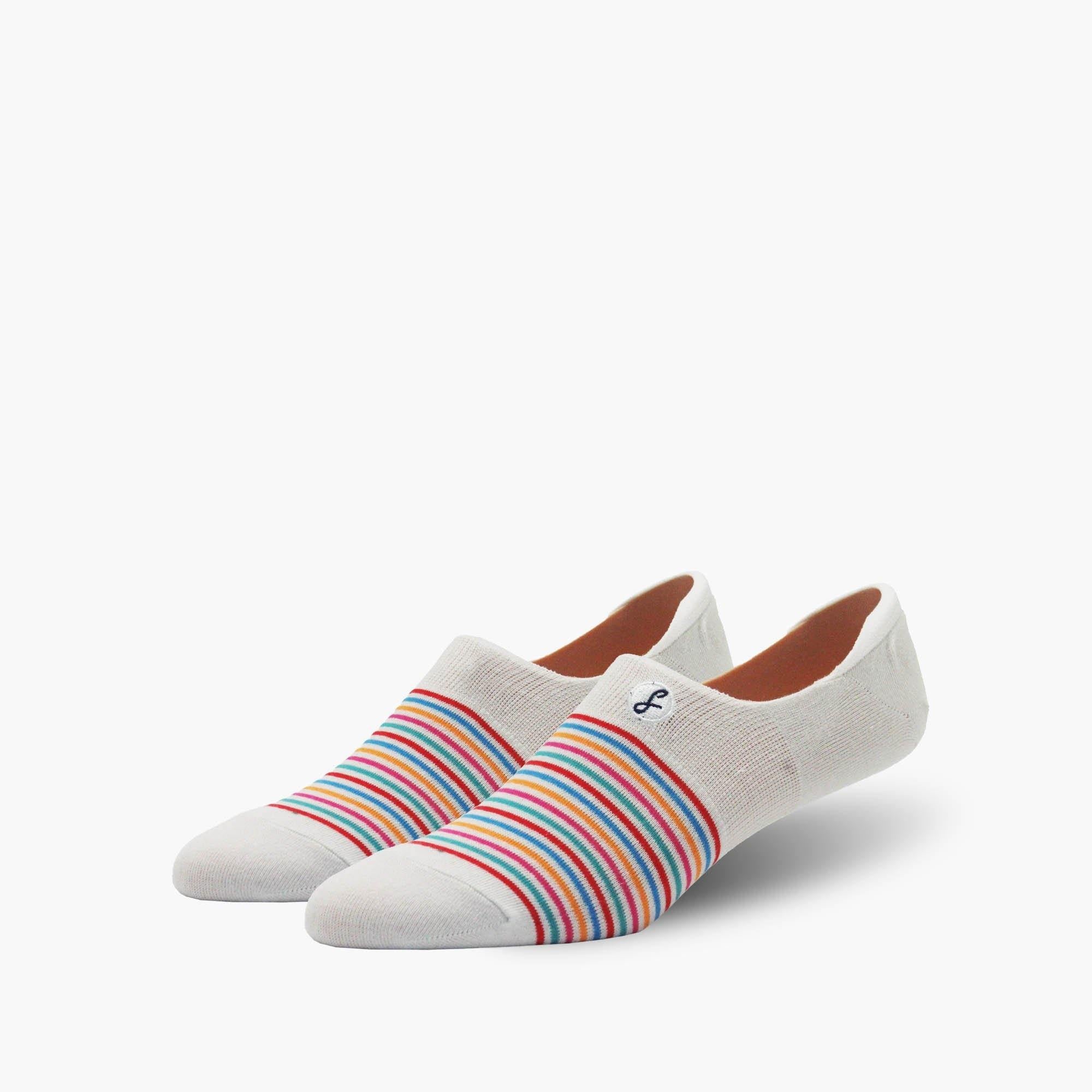 White Colourful Stripes