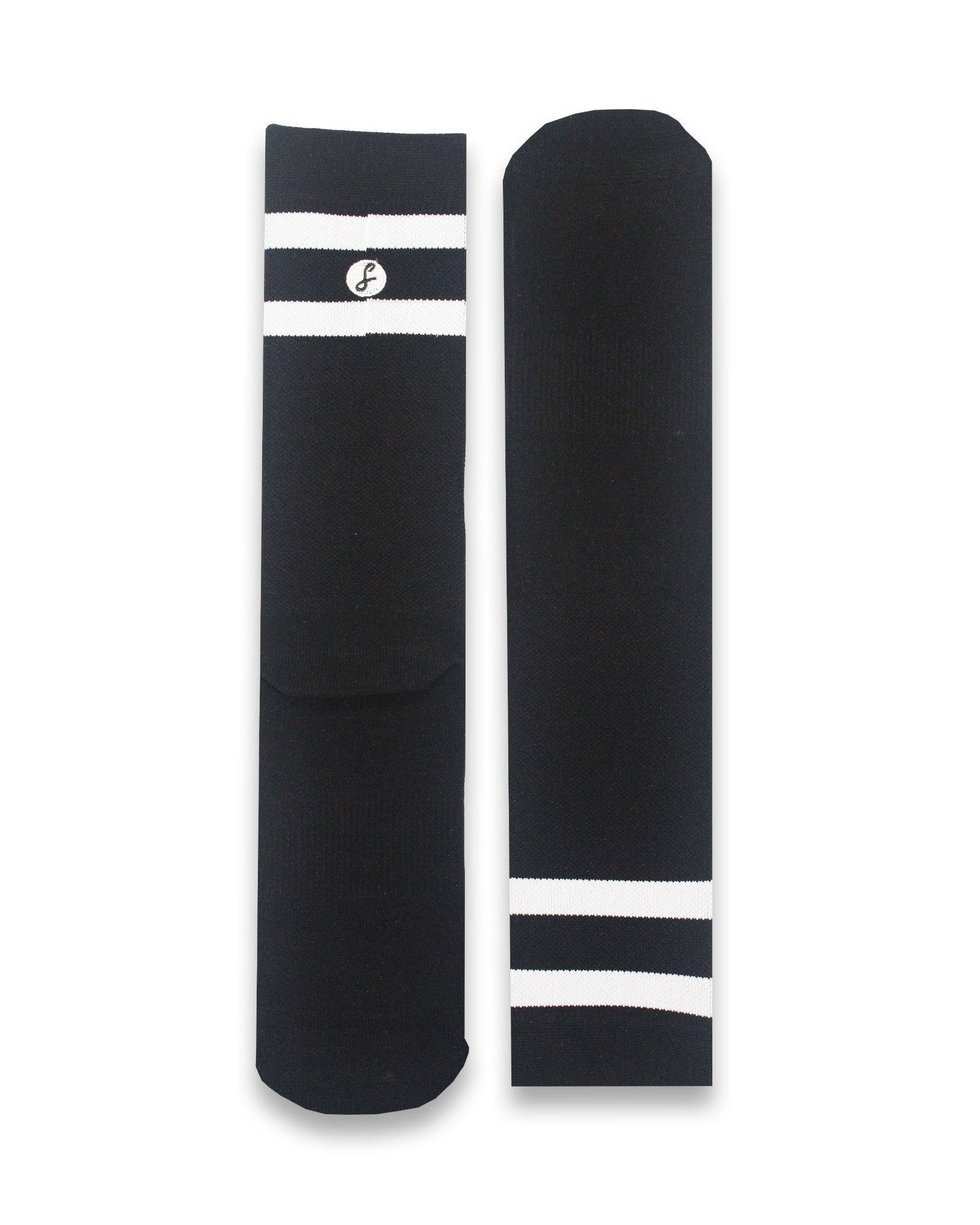 Two Stripe Black Compression Gym Socks