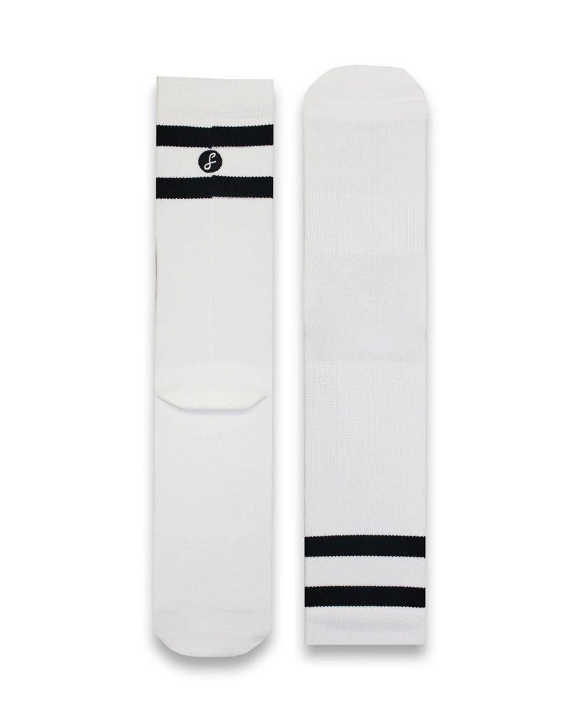 Two Stripe Gym Socks White/Black Swanky Socks