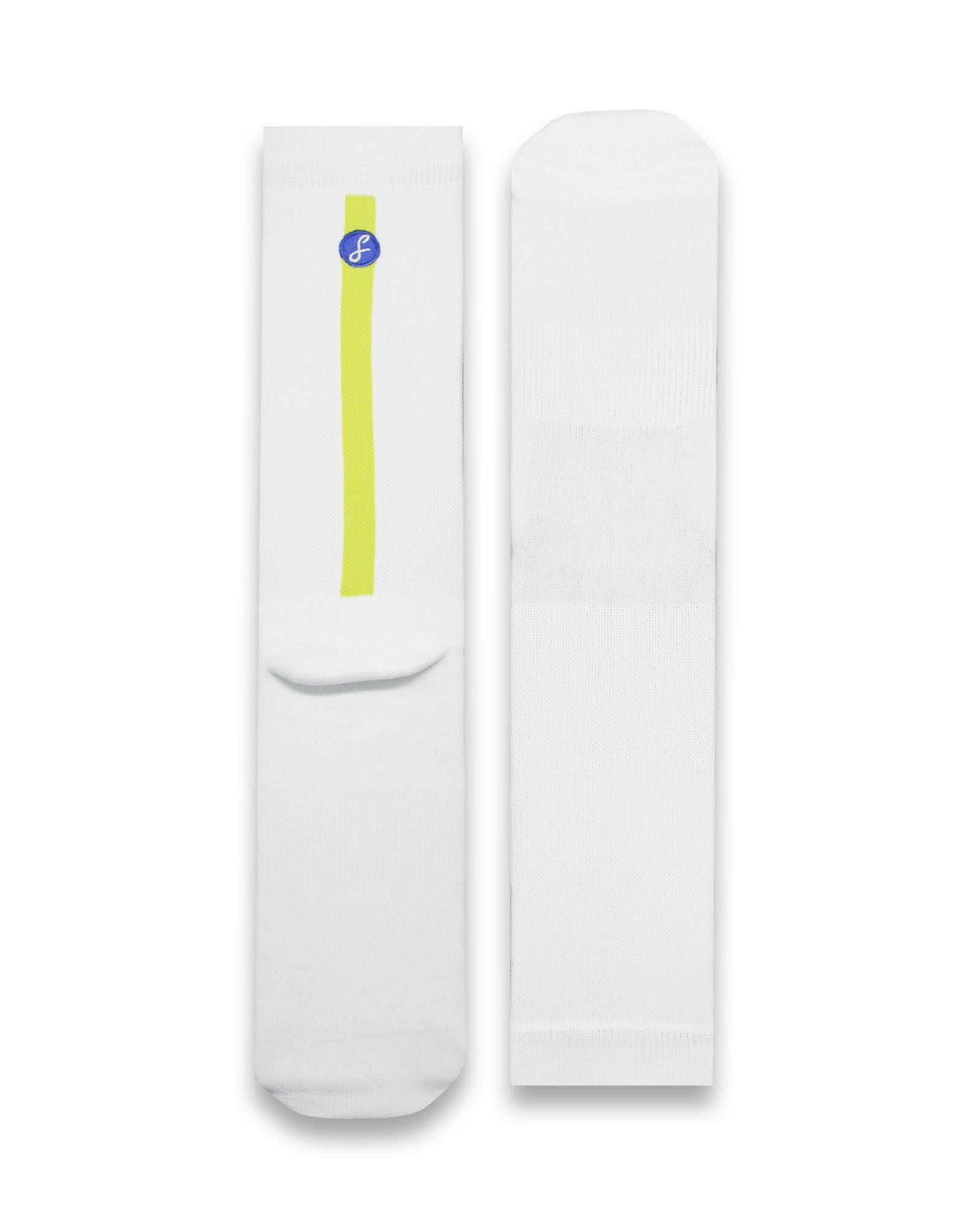 Vertical Yellow Stripe Compression Gym Sock