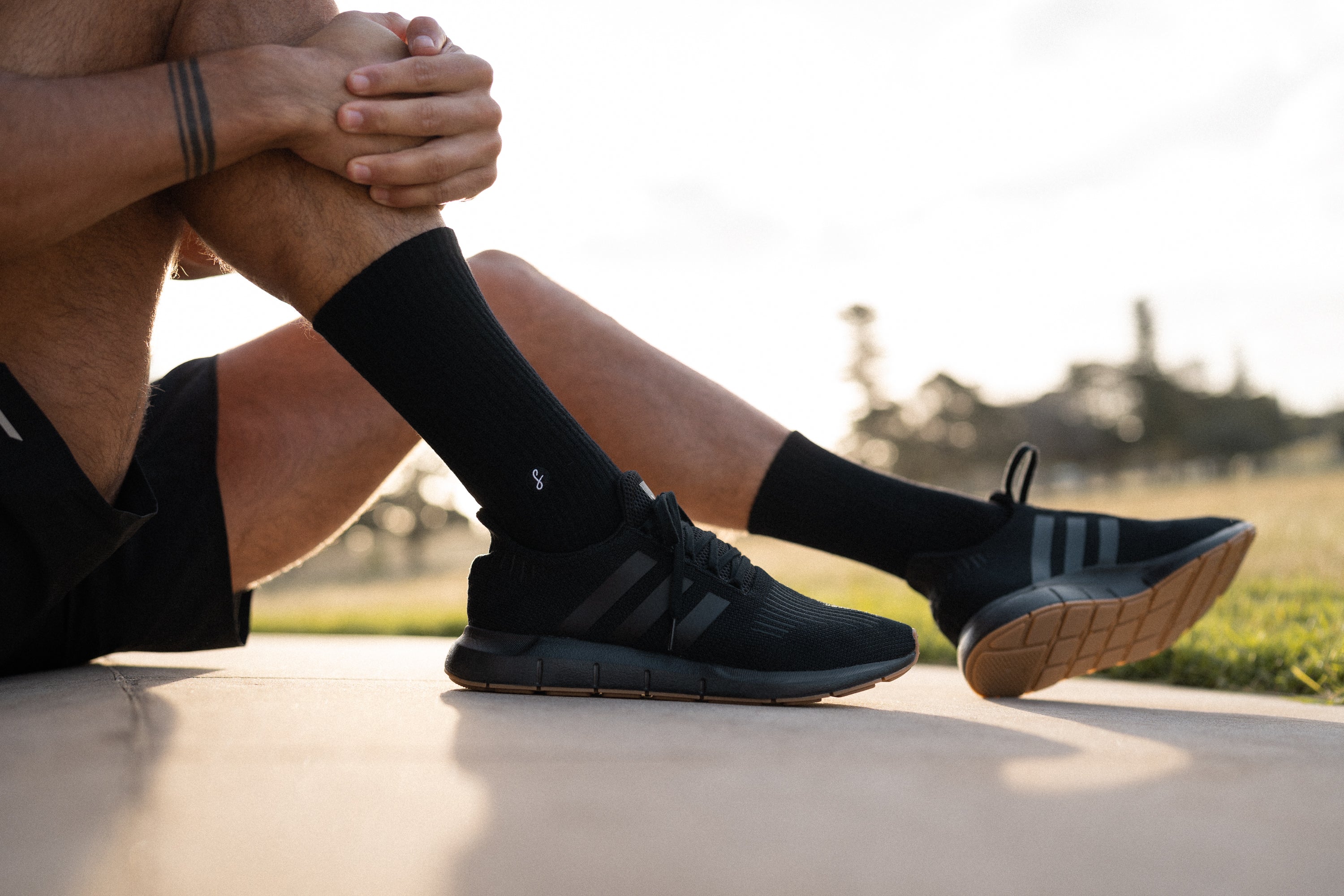 5 Pack Black Merino Wool Sports Swanky Socks