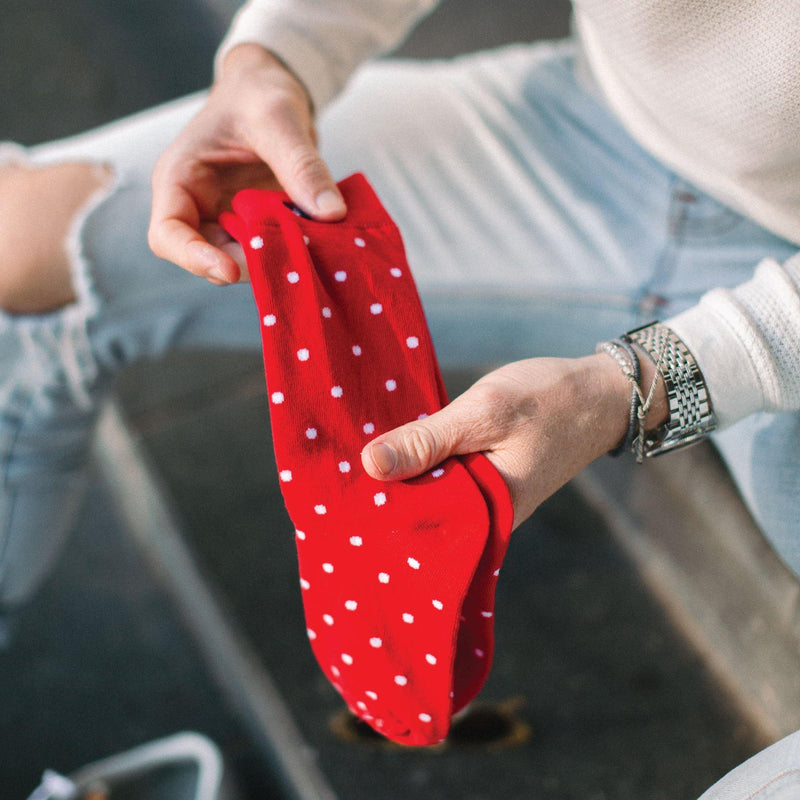 Swanky Socks Red Polka Dot Cotton Socks