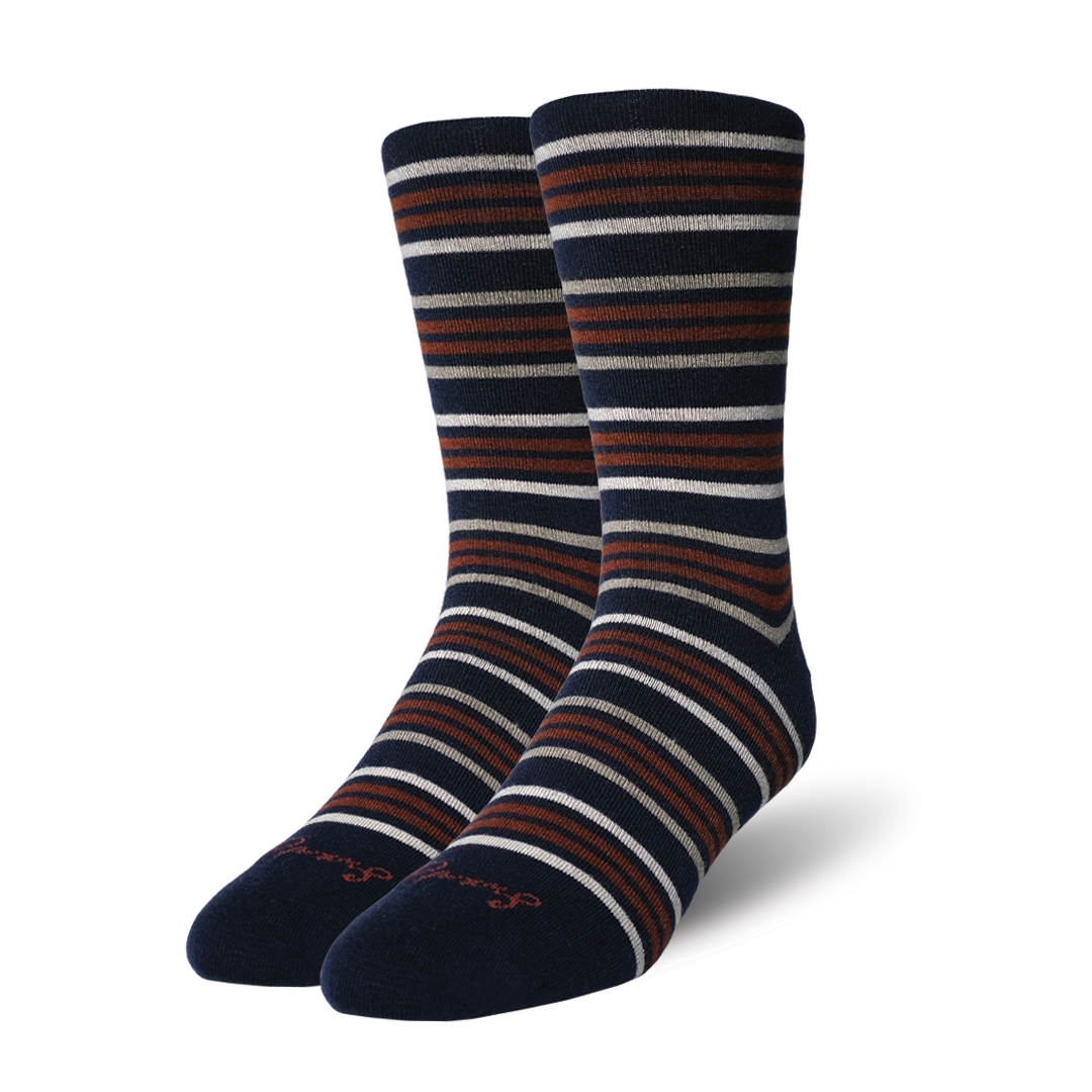 Navy Rust Stripe