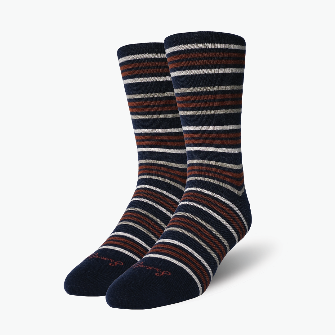 Navy Rust Stripe