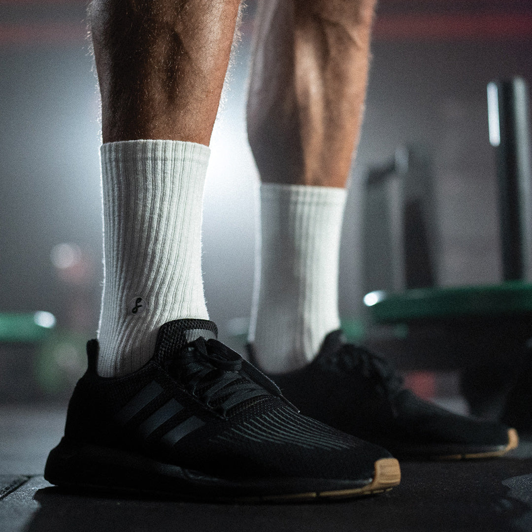 Off White Merino Wool Sports Socks