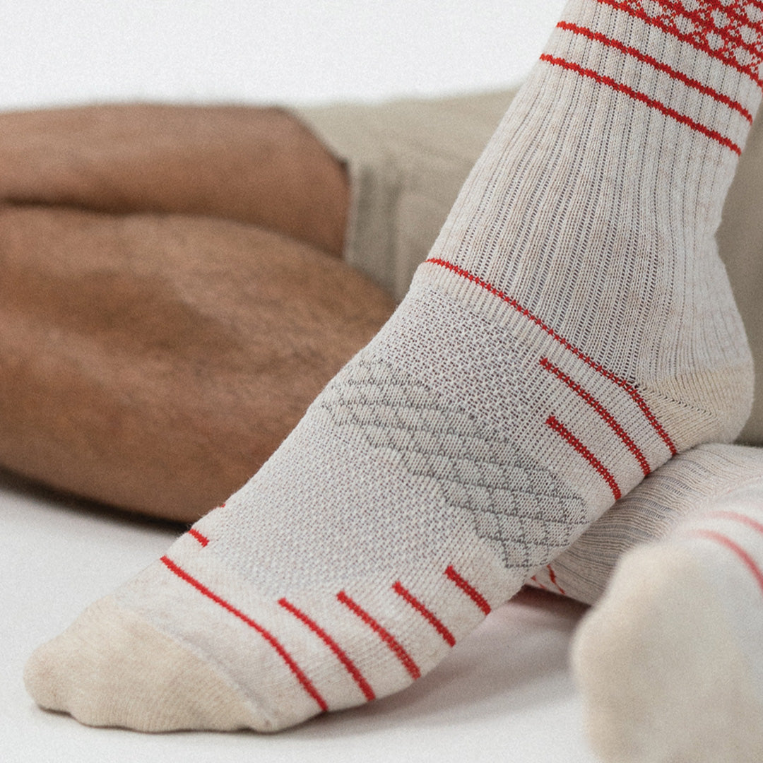 First Class Red Merino Wool Sport Socks