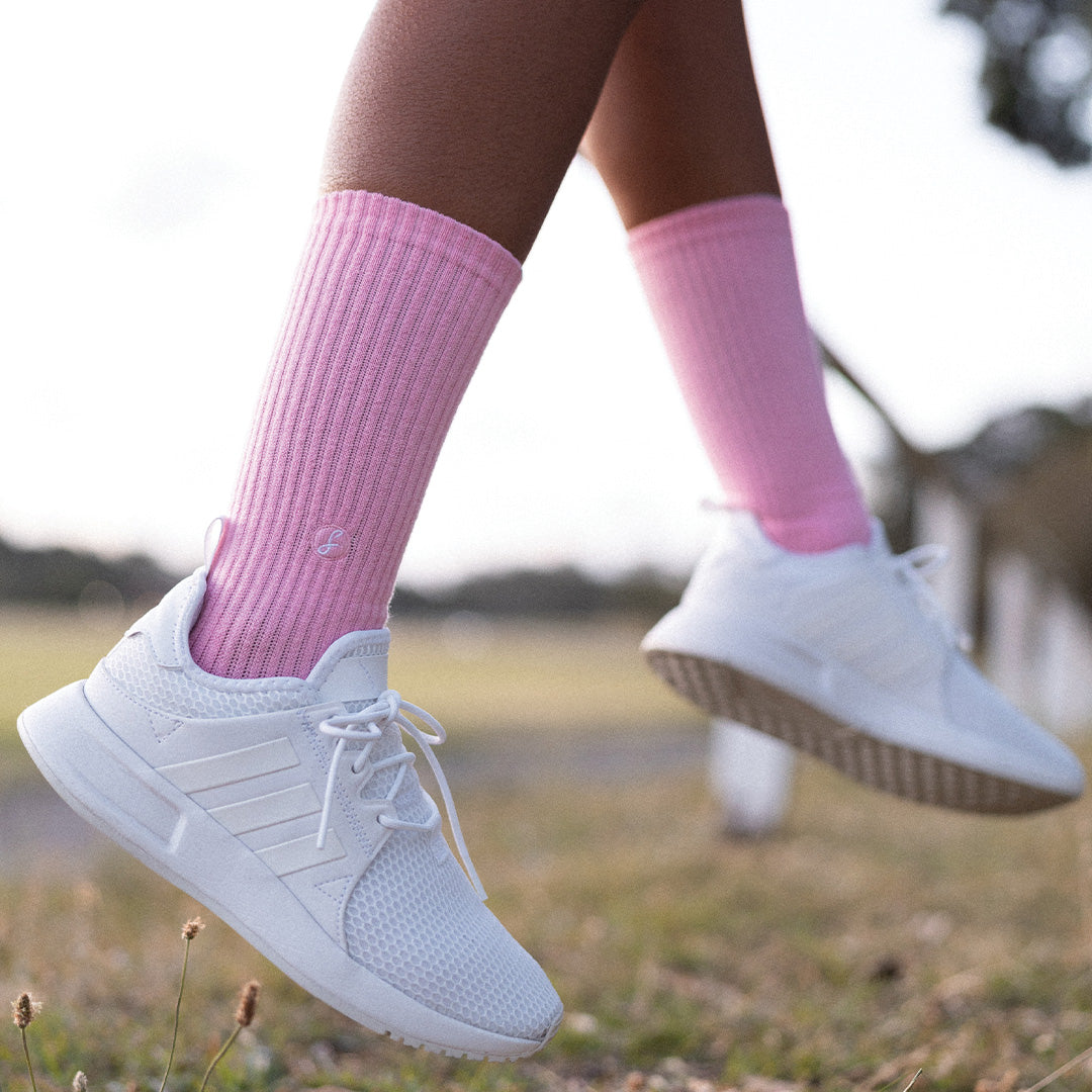 Pink Merino Wool Sports Socks