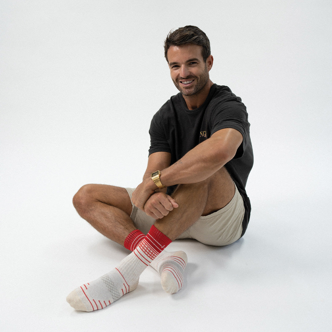 First Class Red Merino Wool Sport Socks