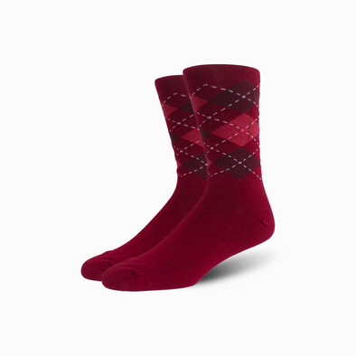 Maroon Argyle Merino Wool Swanky Socks