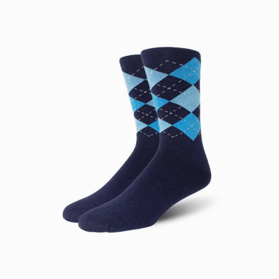 Navy Argyle Merino Wool Swanky Socks