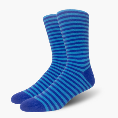Dark Blue Stripe Bamboo Crew Length Swanky Socks