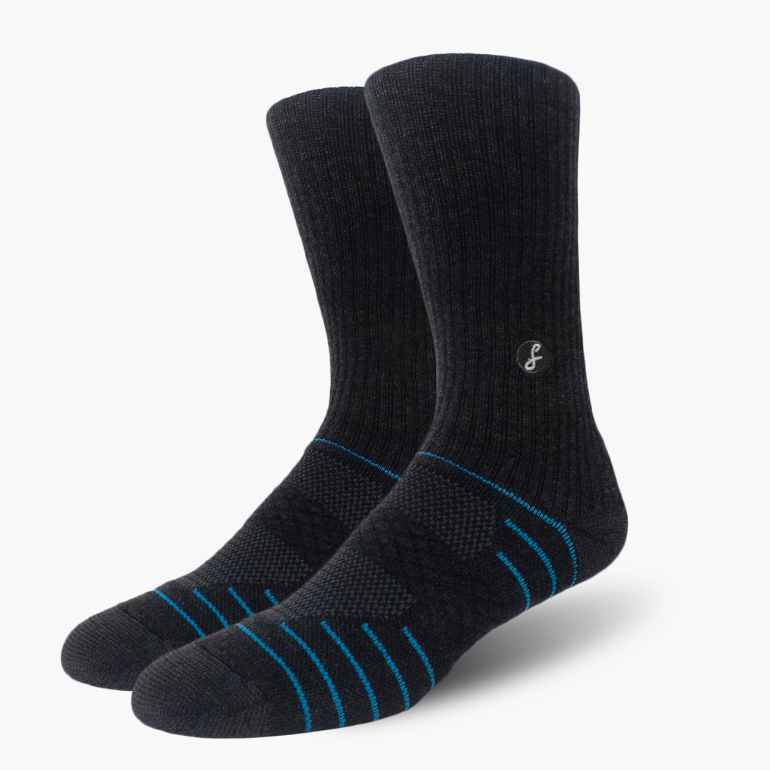 Charcoal Merino Wool Sports Socks