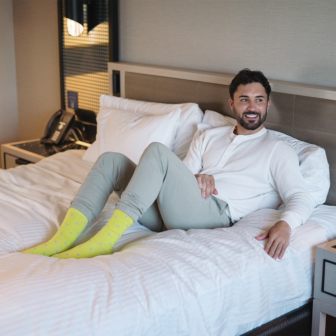 Grey Polka Dot Citron Merino Wool Swanky Socks