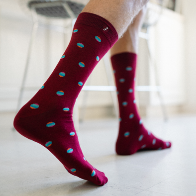 Maroon Retro Polka Dots
