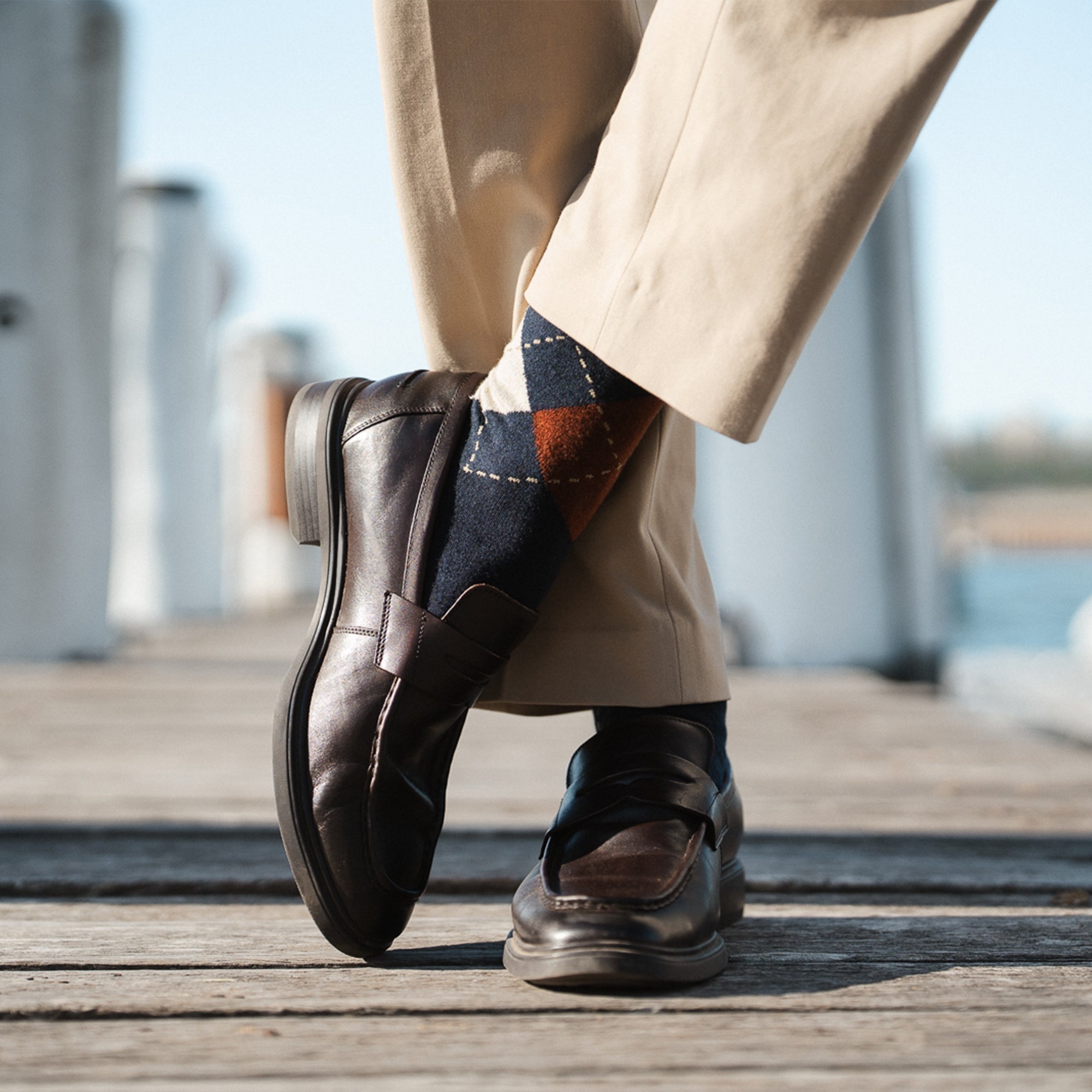 Navy Copper Argyle
