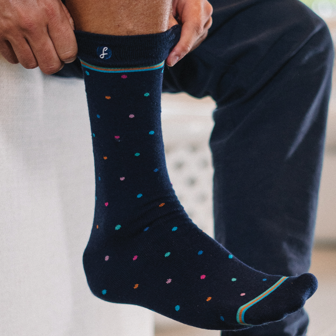 Navy Cosmic Polka Dots