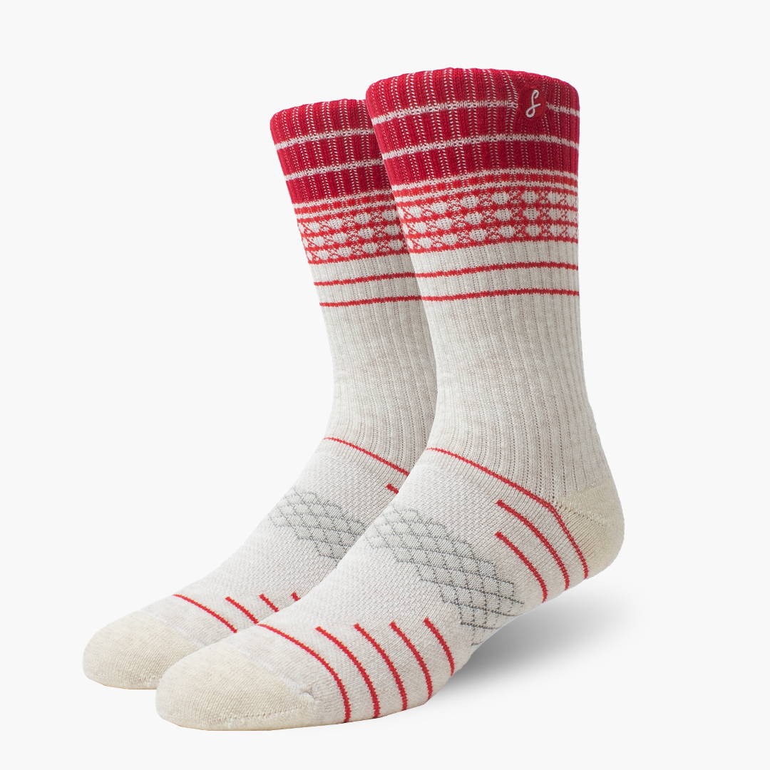 First Class Red Merino Wool Sport Socks