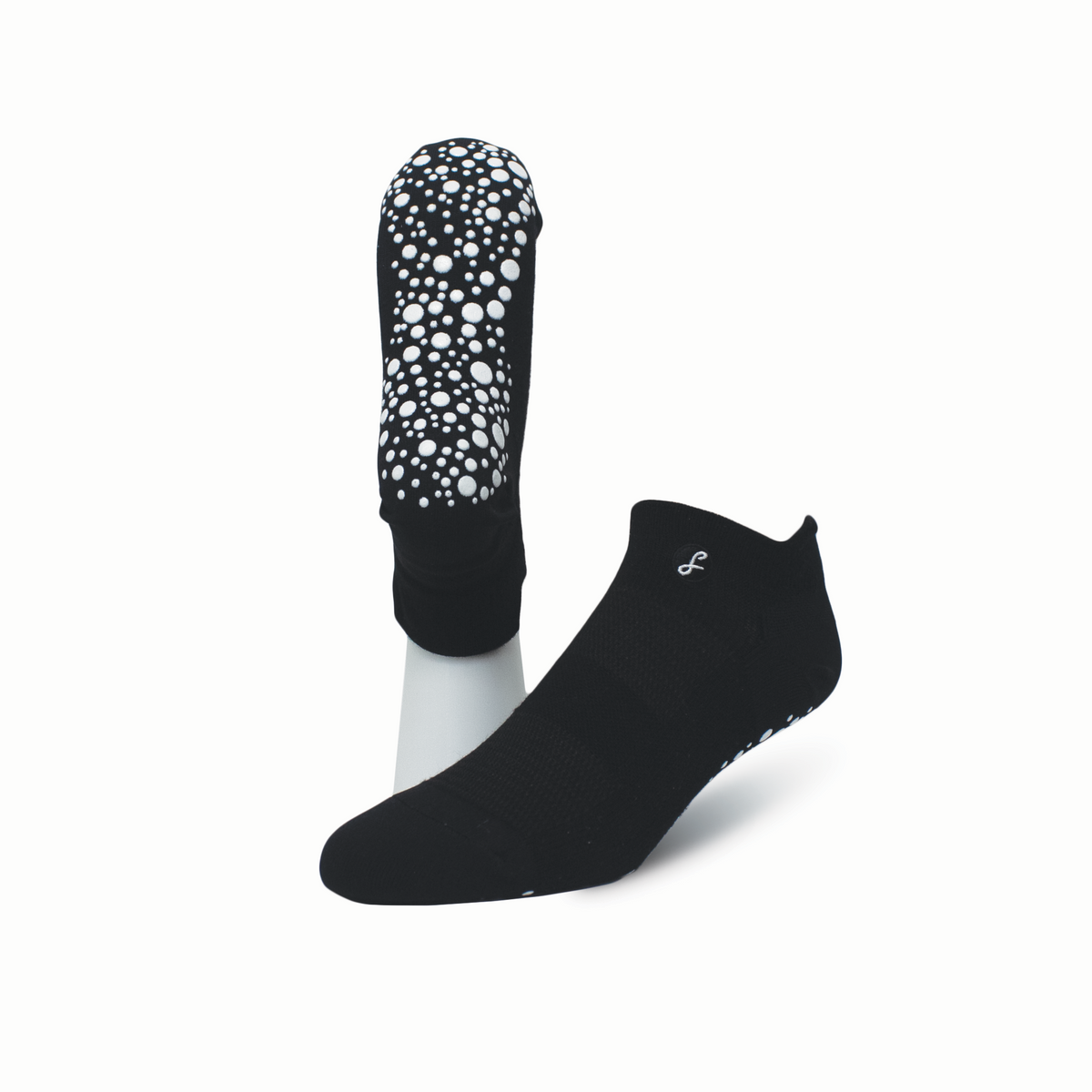 Black Australian Merino Wool Grip Socks