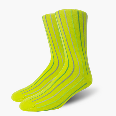 Colourful Vertical Stripe Citron Merino Wool  Socks™