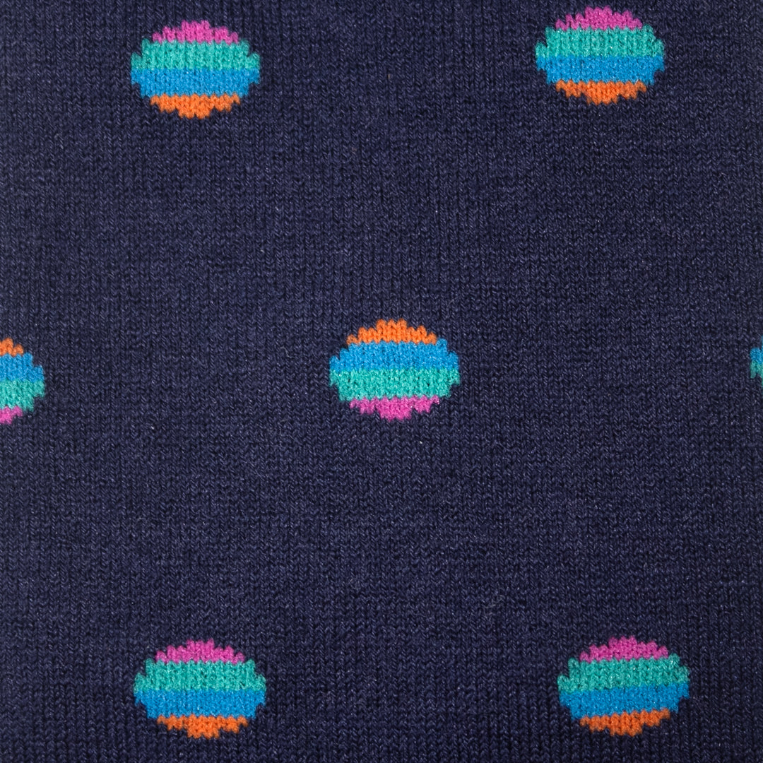 Navy Retro Polka Dot Merino Wool Swanky Socks