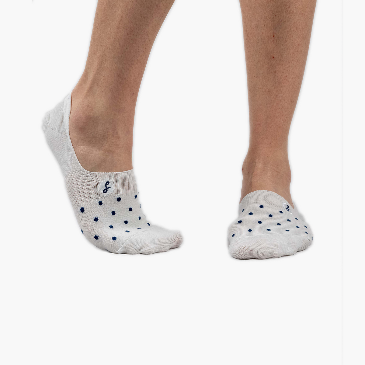 Off-White Small Dot Combed Cotton No-Show Swanky Socks