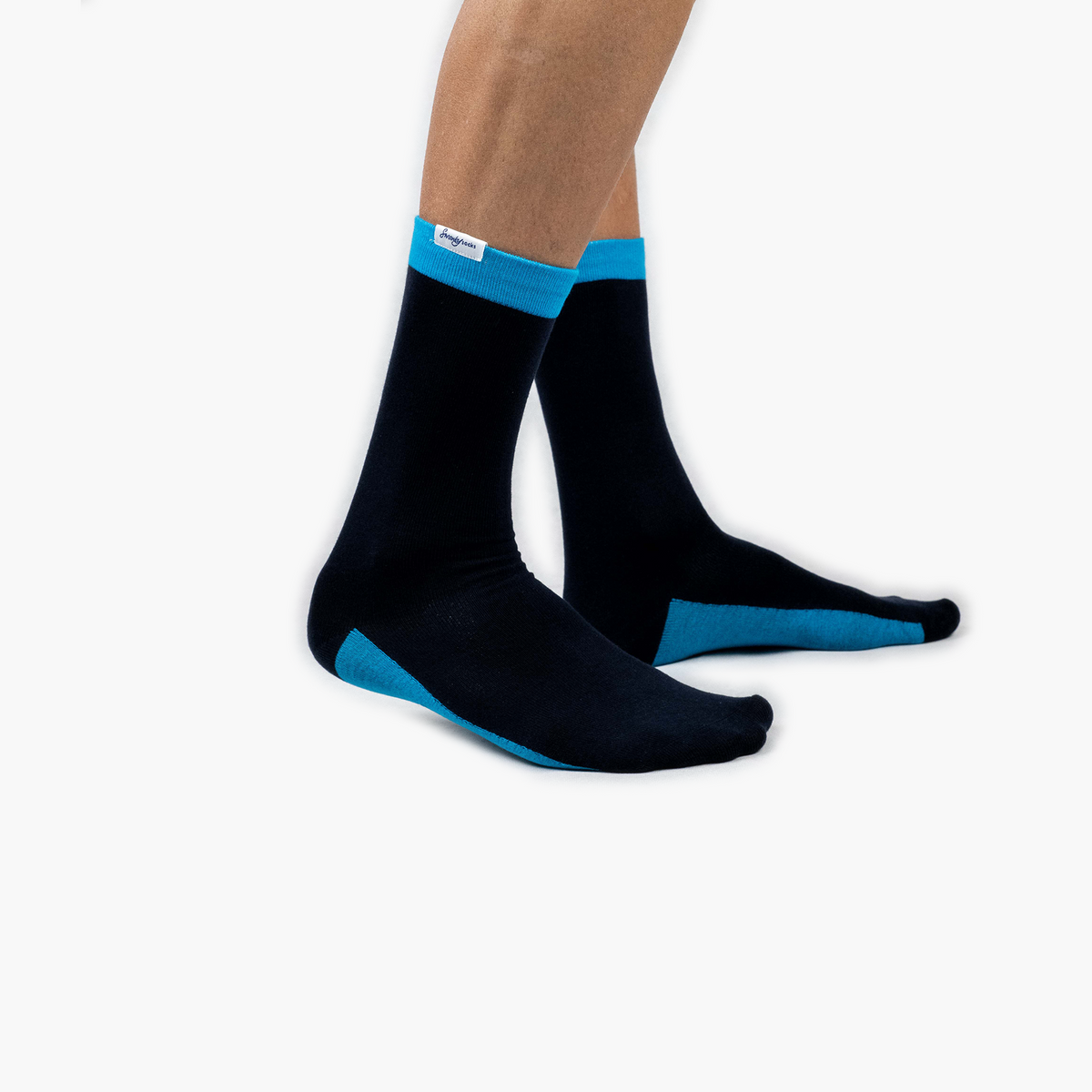 Navy Blue Organic Cotton Crew Length Swanky Socks