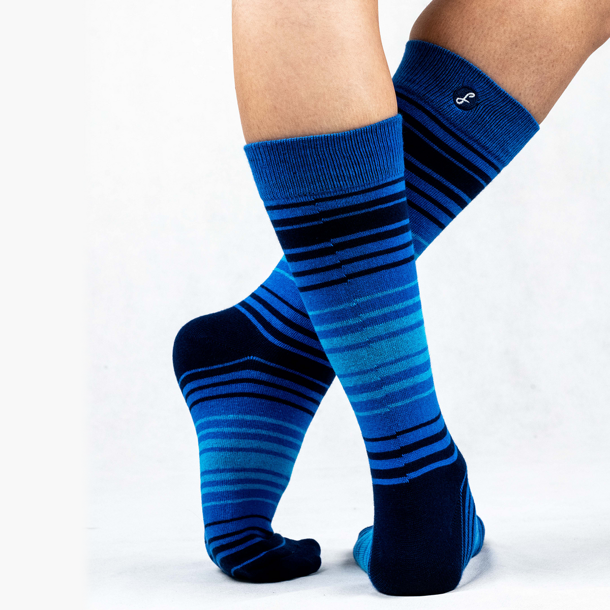 Multi Stripe Bamboo Crew Length Swanky Socks 3 Pack