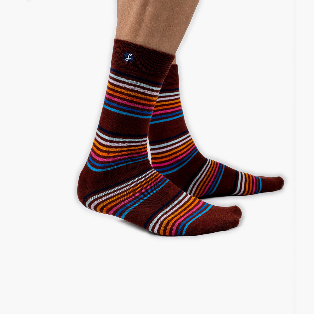 Multi Stripe Combed Cotton Crew Length Swanky Socks 3 Pack - SwankySocks