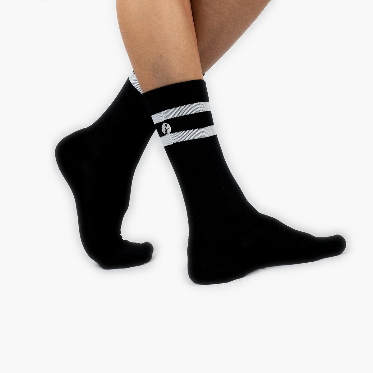 Two Stripe Black Compression Gym Socks