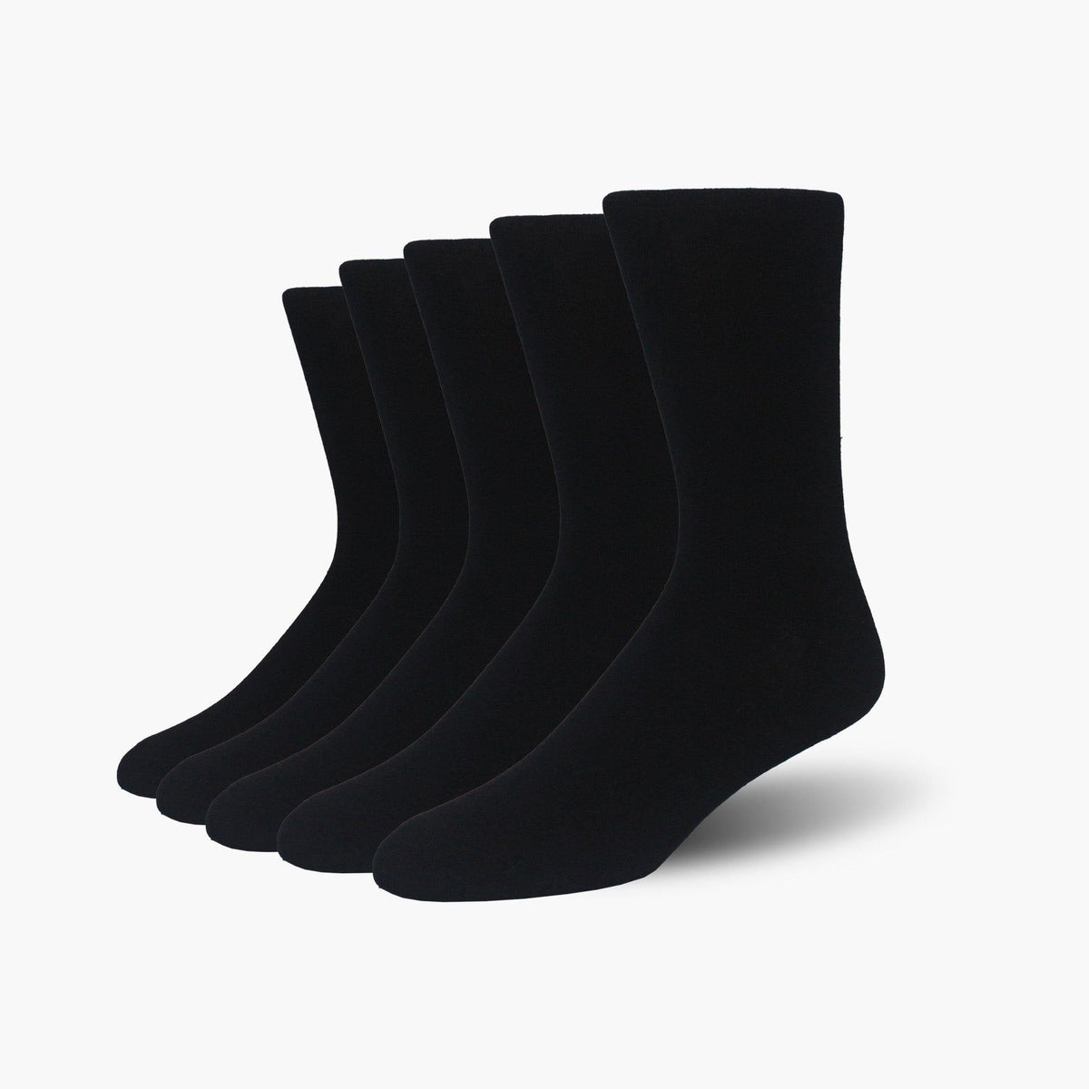 Black Bamboo Crew Length Swanky Socks 5 Pack - SwankySocks