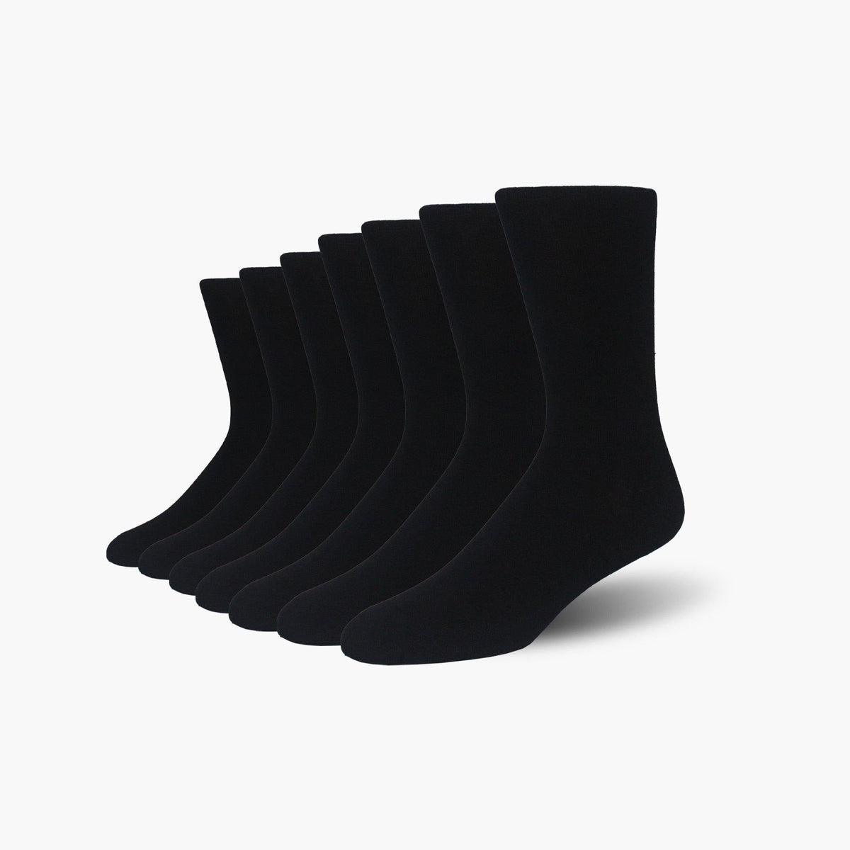 Black Bamboo Crew Length Swanky Socks 7 Pack - SwankySocks