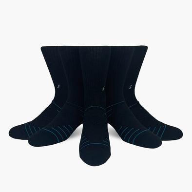 5 Pack Black Merino Wool Sports Swanky Socks