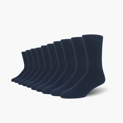 Navy Bamboo Crew Length Swanky Socks 10 Pack