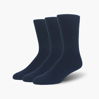 Navy Bamboo Crew Length Swanky Socks 3 Pack