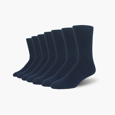 Navy Bamboo Crew Length Swanky Socks 7 Pack