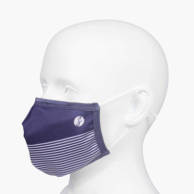 NAVY HALF STRIPE REUSABLE FACEMASK - SwankySocks