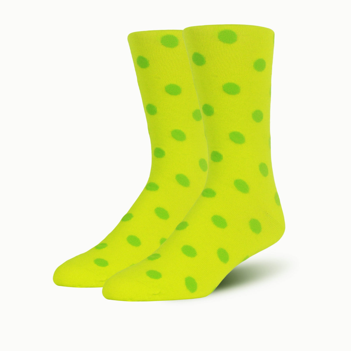 Lime Polka Dot Citron Merino Wool Swanky Socks™