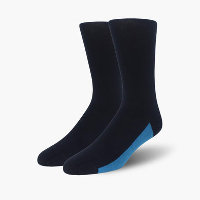 Navy Blue Organic Cotton Crew Length Swanky Socks - SwankySocks