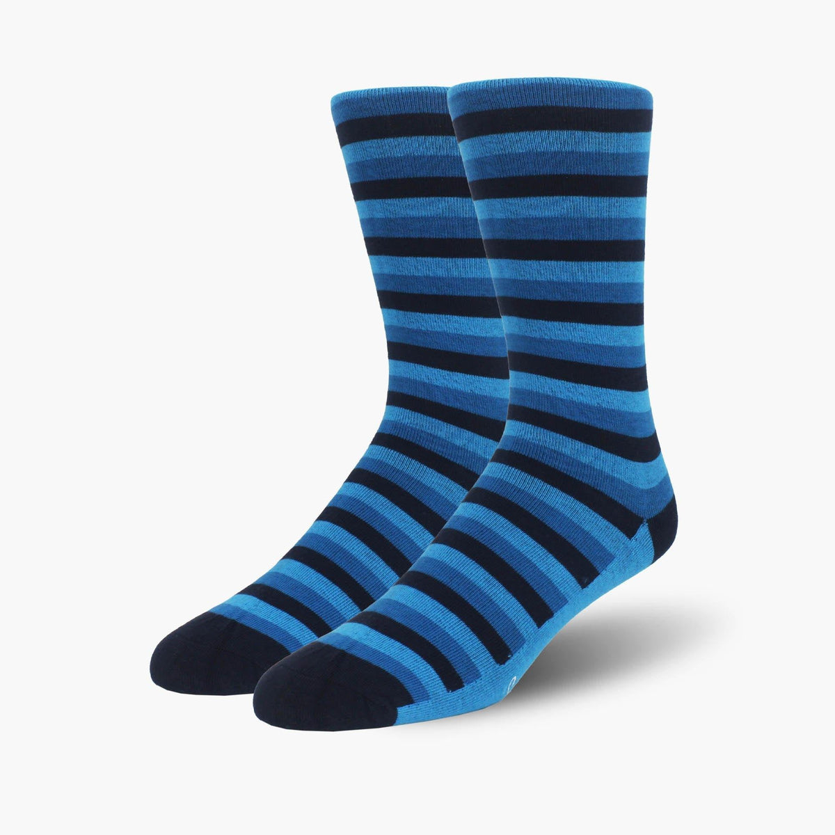 Navy Stripe Organic Cotton Crew Length Swanky Socks - SwankySocks