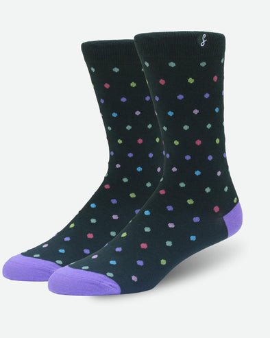 Service Now Dark Green Based Dots Swanky Socks - SwankySocks
