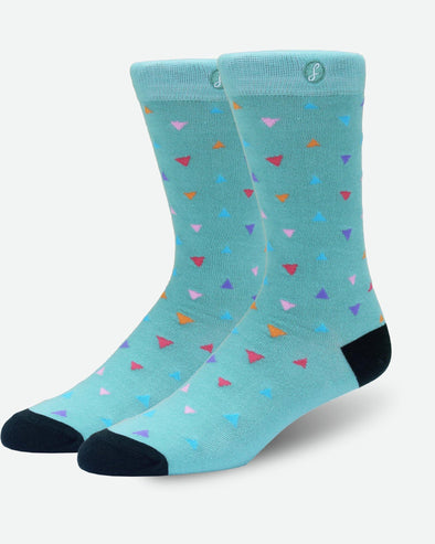 Service Now Teal Based Mutli Triangles Swanky Socks - SwankySocks