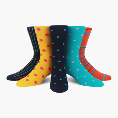 5 Pack Mixed Colourful Merino Wool Swanky Socks